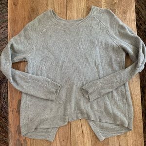 Madewell split back waffle weave sweater.